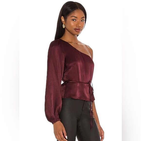 MinkPink One Shoulder Long Sleeve Blouse Top Size Small NWT - Picture 1 of 4